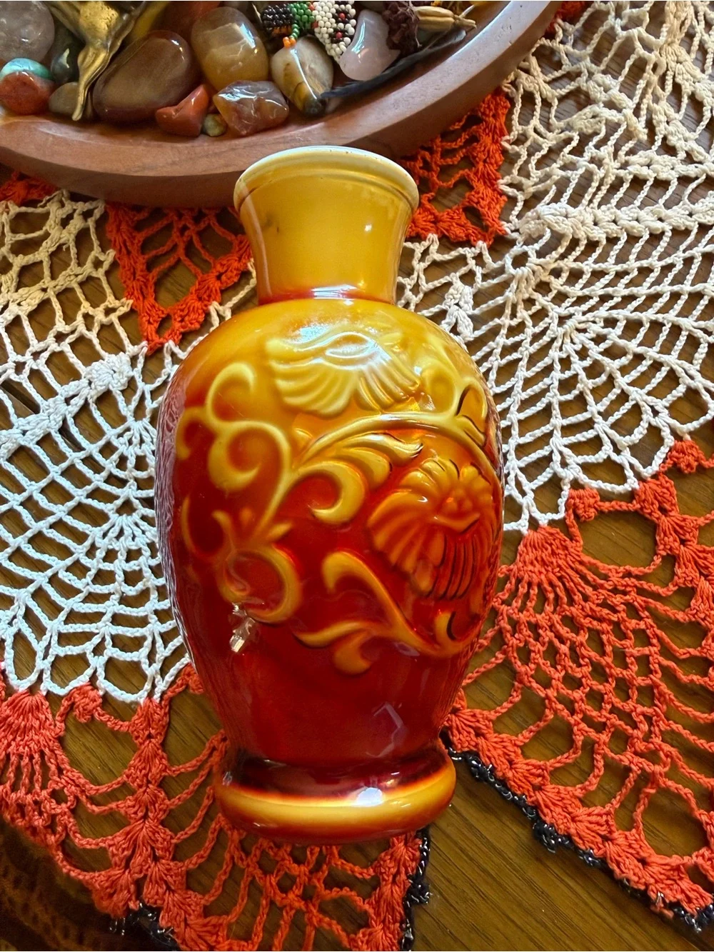 Vintage 1981 Avon Spring Bouquet Fragranced Vase Oriental Red